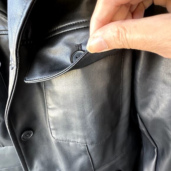 NEW Studio Park QVC x Courtney Khondabi Faux Leather Jacket with Patch Pockets - Picture 4 of 9